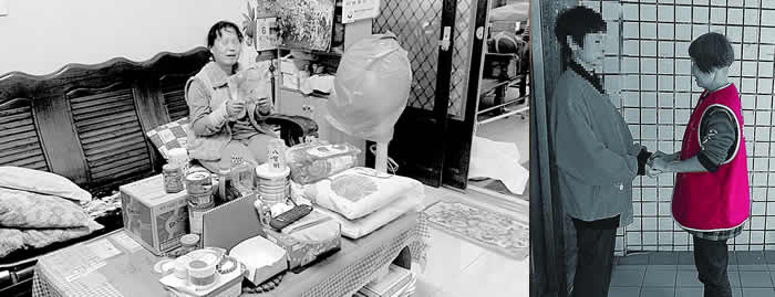 總是笑臉迎人的秀秀阿姨，每一天都準時來聚會，她一向不說自己的憂愁，即便經歷過膝關節換置手術，她還是每天坐公車到距離台北恩友中心最近的站牌，再慢慢拄著拐杖走過來。