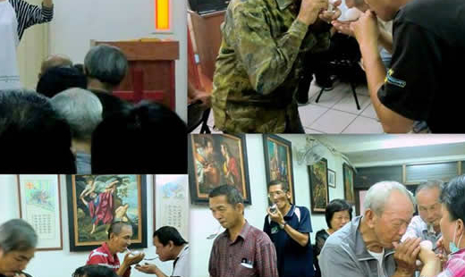 謝謝明津傳道跟小淇姊妹今天傍晚到台南恩友來帶大家(街友)唱詩歌和分享福音，還一起玩了小遊戲。